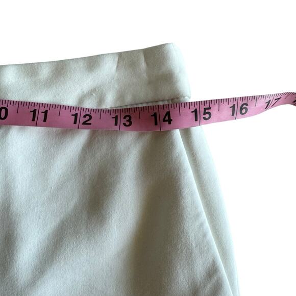 Zara Basic White Slim Ankle Trousers with Striped Waistband Y2K Size M - Picture 4 of 9